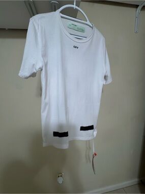 Off-White Kids White Tee with Black Detailing
